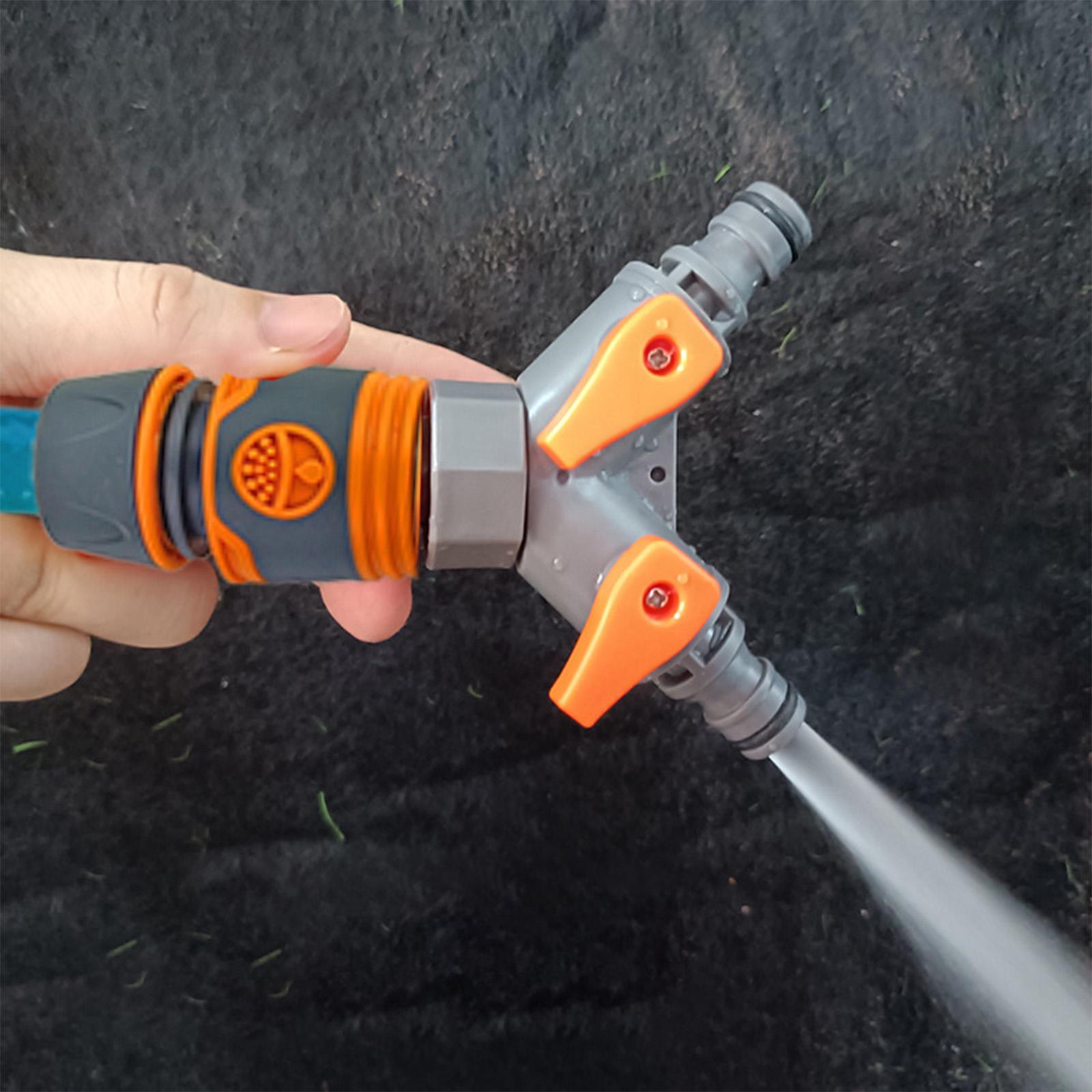 Smart Garden Hose Valve - ตัวแยกสายยางแบบสามทางสำหรับงานหนัก พร้อมวาล์วปิด-เปิด สำหรับระบบน้ำหยด รดน้ำต้นไม้ และแปลงปลูกดอกไม้