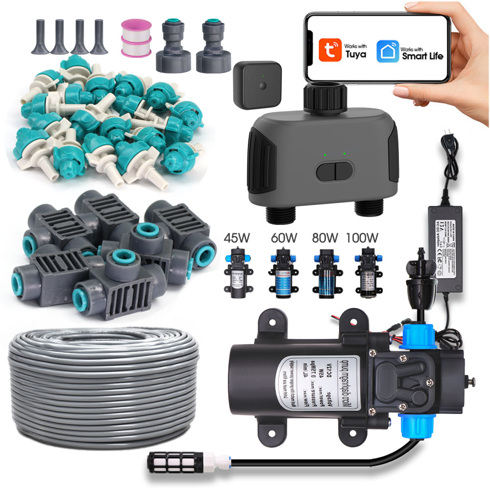 Wifi Irrigation Timer - ใหม่30-50เมตร2ทาง WiFi บลูทูธเข้ากันได้จับเวลาระบบชลประทานหมอก4-9L/ชั่วโมงสเปรย์สวนระบายความร้อนรดน้ำชุดสำหรับพืช