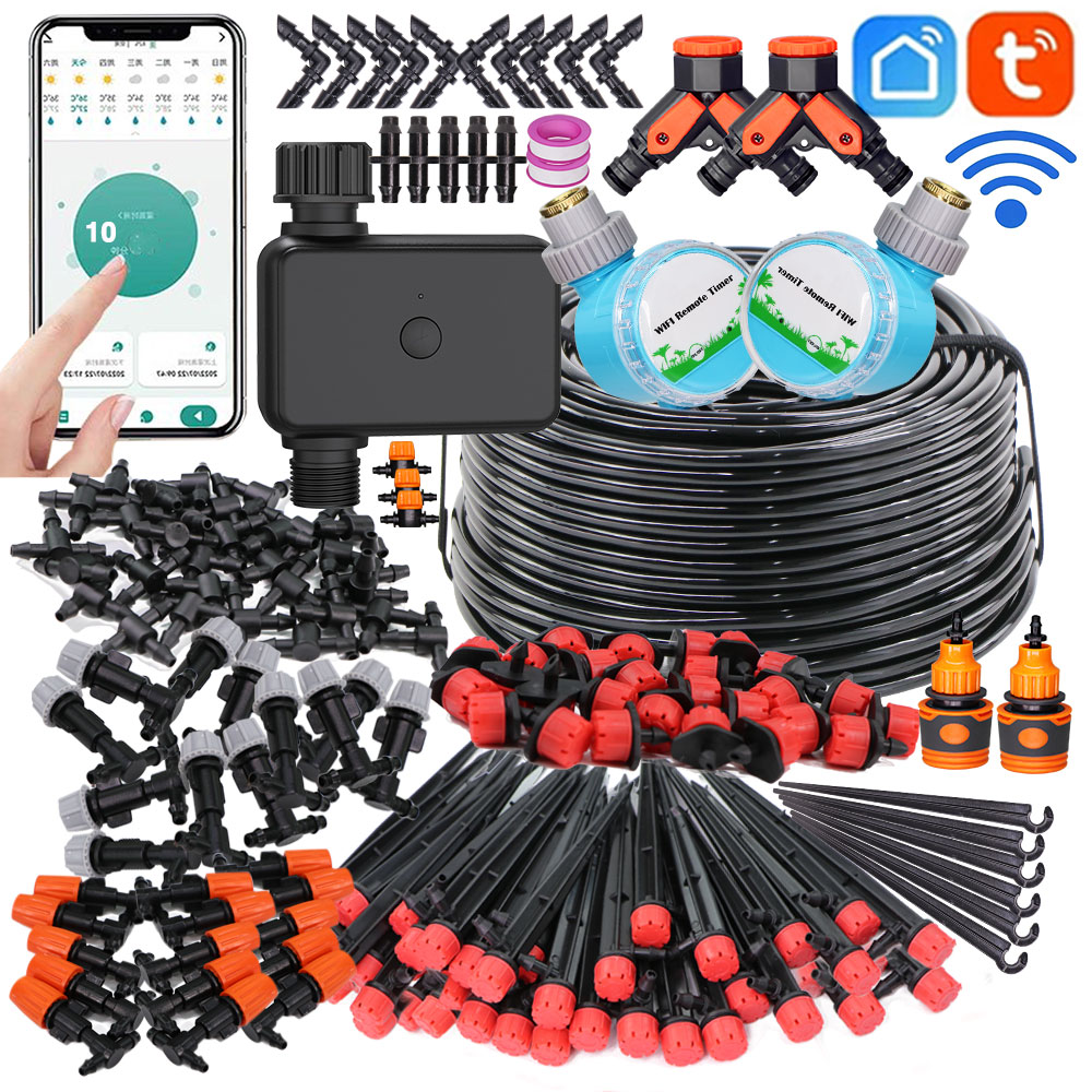 Smart Garden Iot - ระบบรดน้ำในสวนอัจฉริยะ30-50ม. ตัวหยดแบบปรับได้หัวฉีดทำความเย็นละอองอุปกรณ์ชลประทานอัตโนมัติสำหรับเรือนกระจก