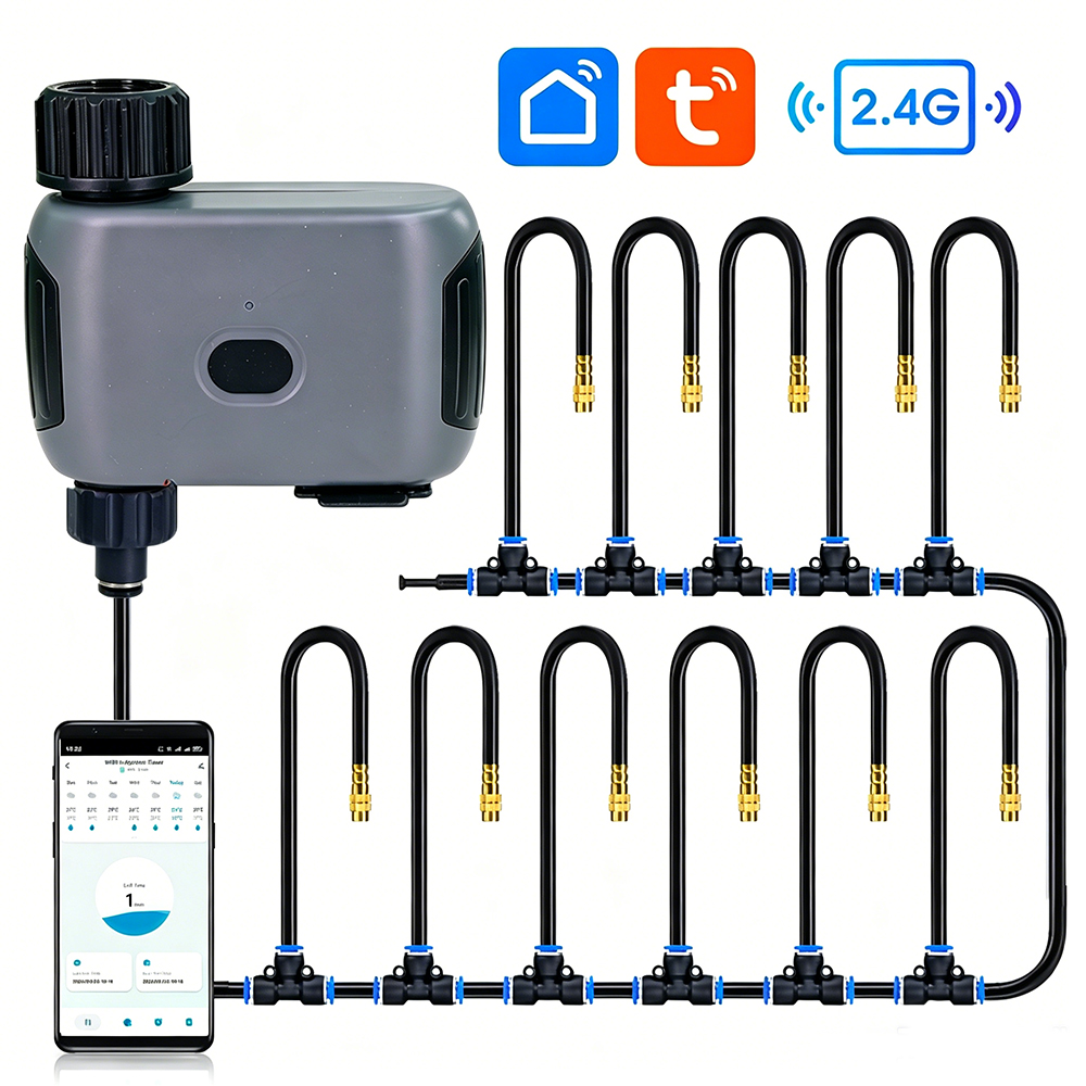 Smart Garden Iot - ชุดอุปกรณ์รดน้ำต้นไม้แบบตั้งเวลาควบคุมผ่าน WiFi ยี่ห้อ Tuya Smart สำหรับสวน