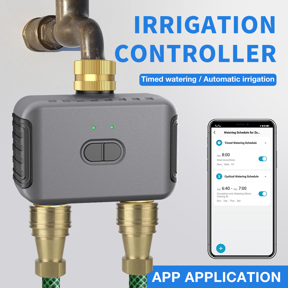 Smart Garden Kitchen - Tuya 2 โซนรดน้ําจับเวลาสวนชลประทานอัตโนมัติ Controller ระบบรดน้ําหยด Sprinkler