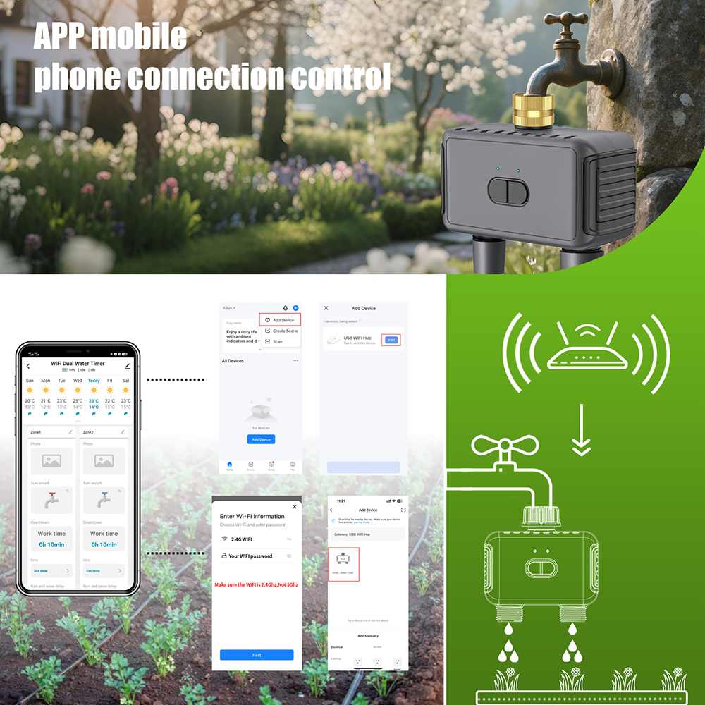 Tuya WiFi Water Timer สมาร์ท 2 - Smart Garden Iot บทวิจารณ์และราคา