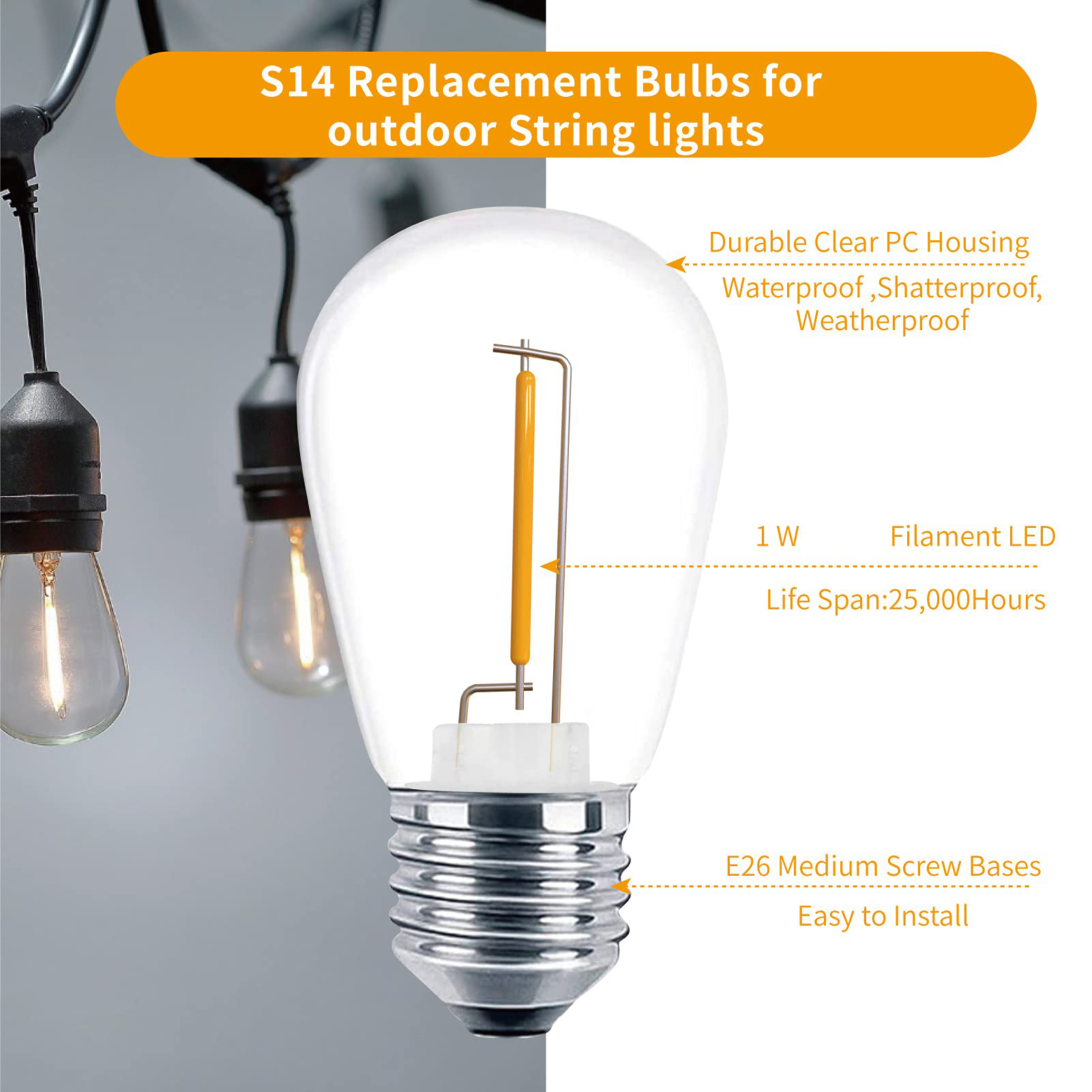 หลอดไฟ LED สำหรับเปลี่ยน S14 1 - Smart Garden Umbrella บทวิจารณ์และราคา
