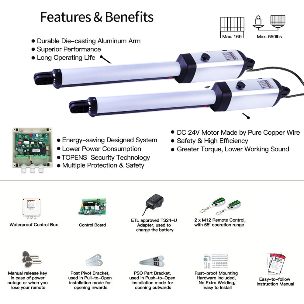 มอเตอร์ประตูสวิงอัตโนมัติ MK70 - Smart Garden Apple บทวิจารณ์และราคา
