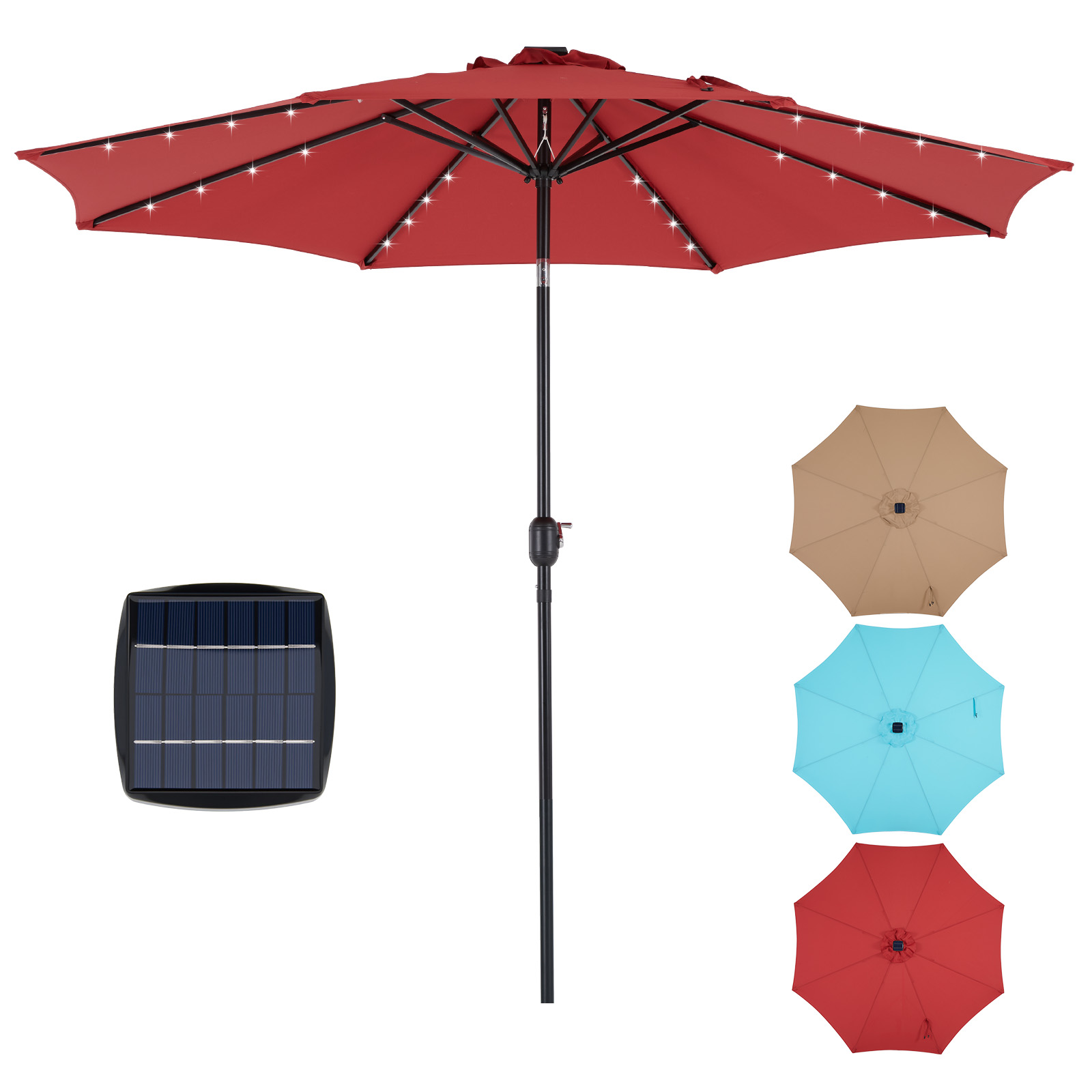 JHK 10FT ร่มลานพลังงานแสงอาทิต - Smart Garden Umbrella บทวิจารณ์และราคา