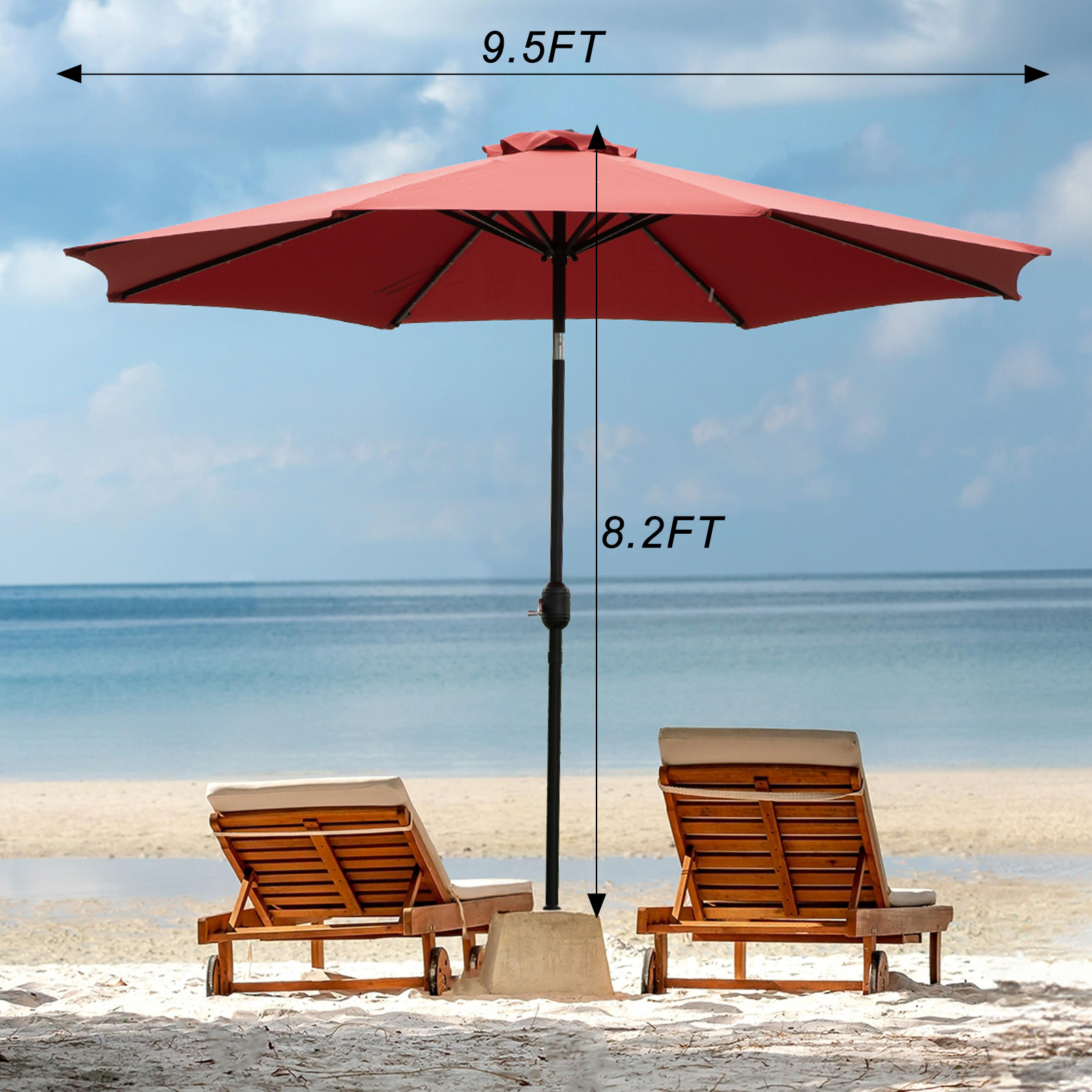 JHK 10FT ร่มลานพลังงานแสงอาทิต - Smart Garden Umbrella บทวิจารณ์และราคา