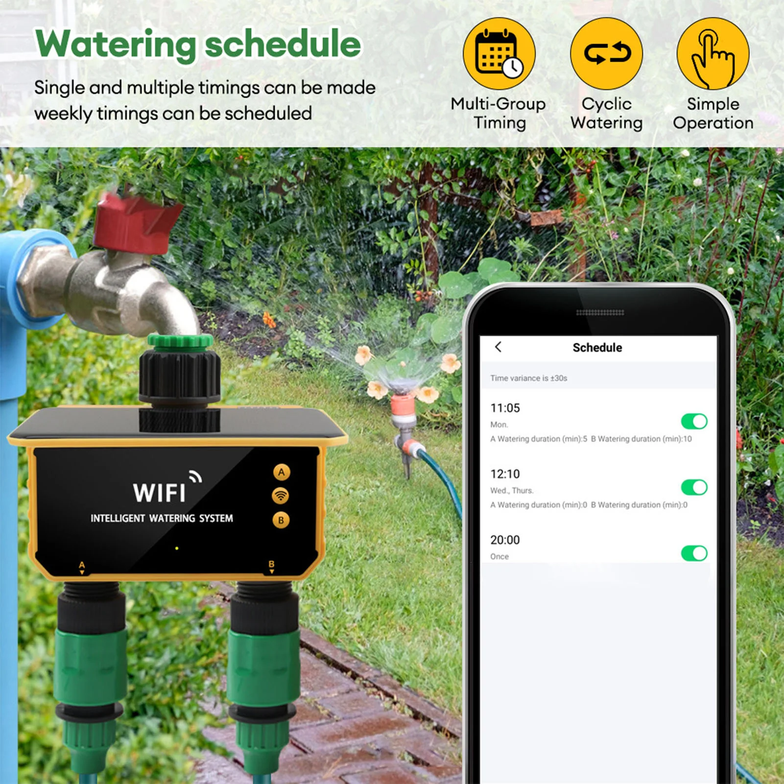 ตัวตั้งเวลาควบคุมการรดน้ำอัจฉร - Wifi Irrigation Timer บทวิจารณ์และราคา